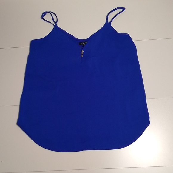 Dynamite Tops - Dynamite woman small blue tank with silver  buttons flowy light summer